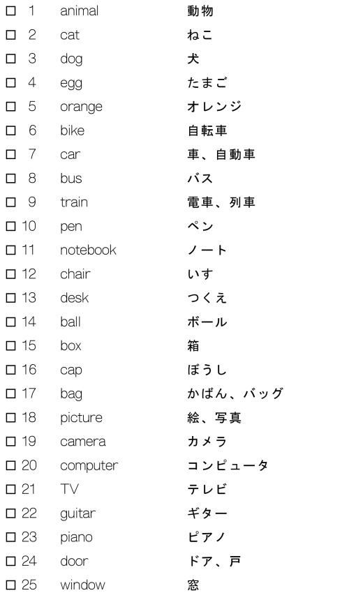 重要中学英単語(１年生編-名詞）